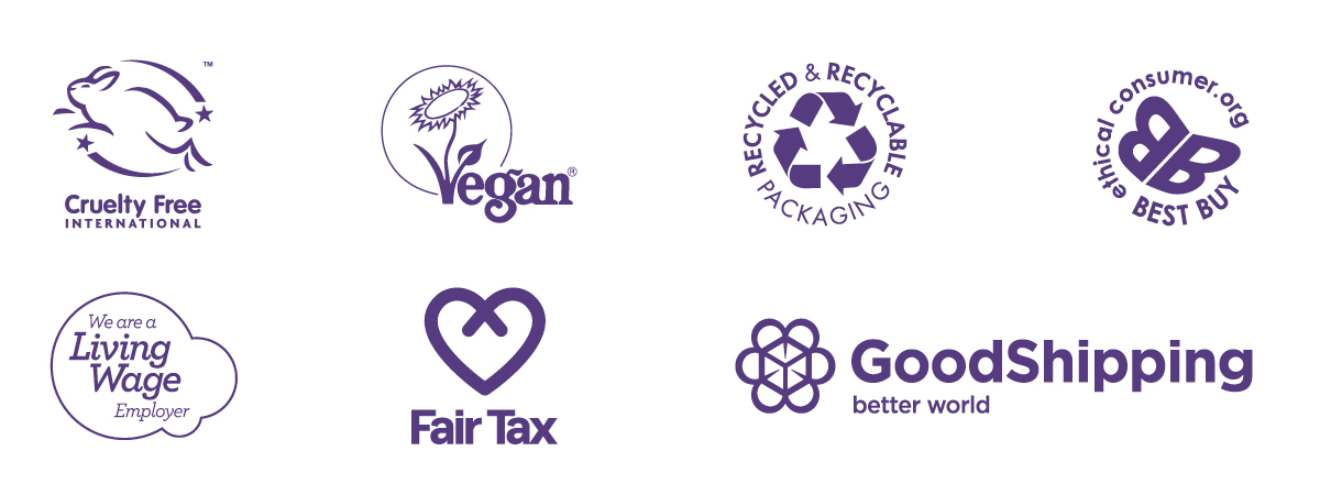 logos and accreditations for friendly soap